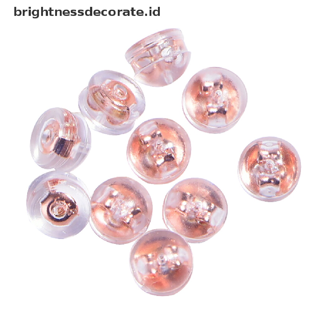 [Birth] 10pcs Earnuts Lembut Bening Anting Backs Plug Sumbat Temuan Perhiasan Bermanfaat [ID]