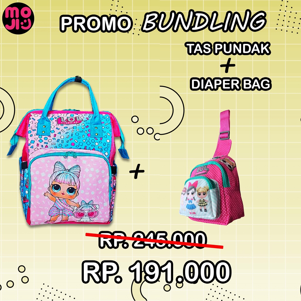 Diaper bag dan tas pundak anak paket bundling lebih murah dan hemat