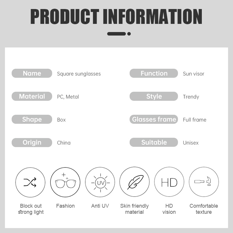 COD❤️Kacamata Hitam UV400 Bingkai Kecil Persegi Gaya Vintage Untuk Pria Dan Wanita- cl