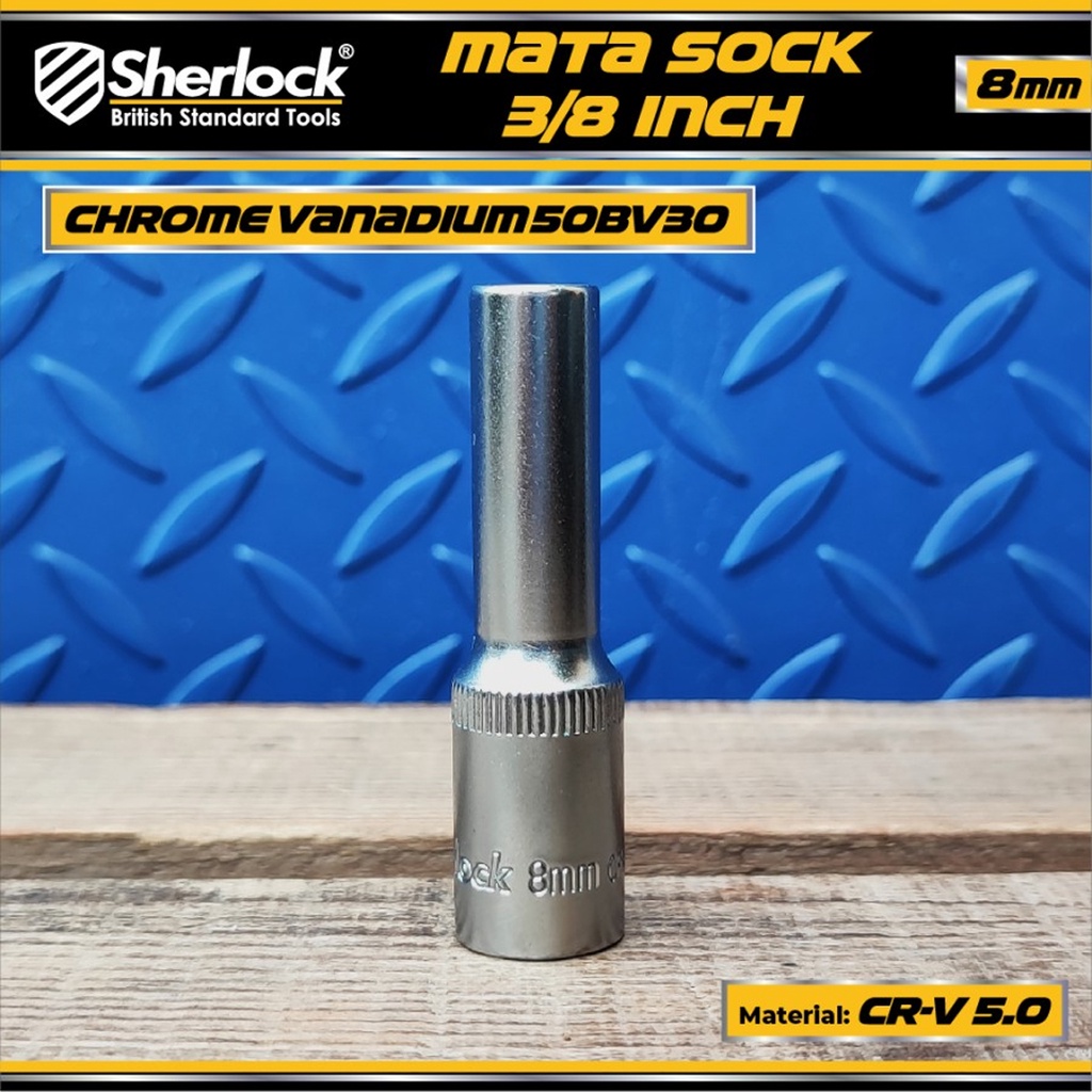 Mata Sok Panjang 3/8&quot; 8 mm Drive 6 PT / Deep Wall Socket 6 PT Sherlock