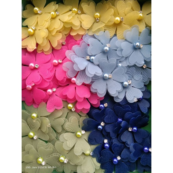 Bunga solder hiasan baju anak gaun dll harga per lusin