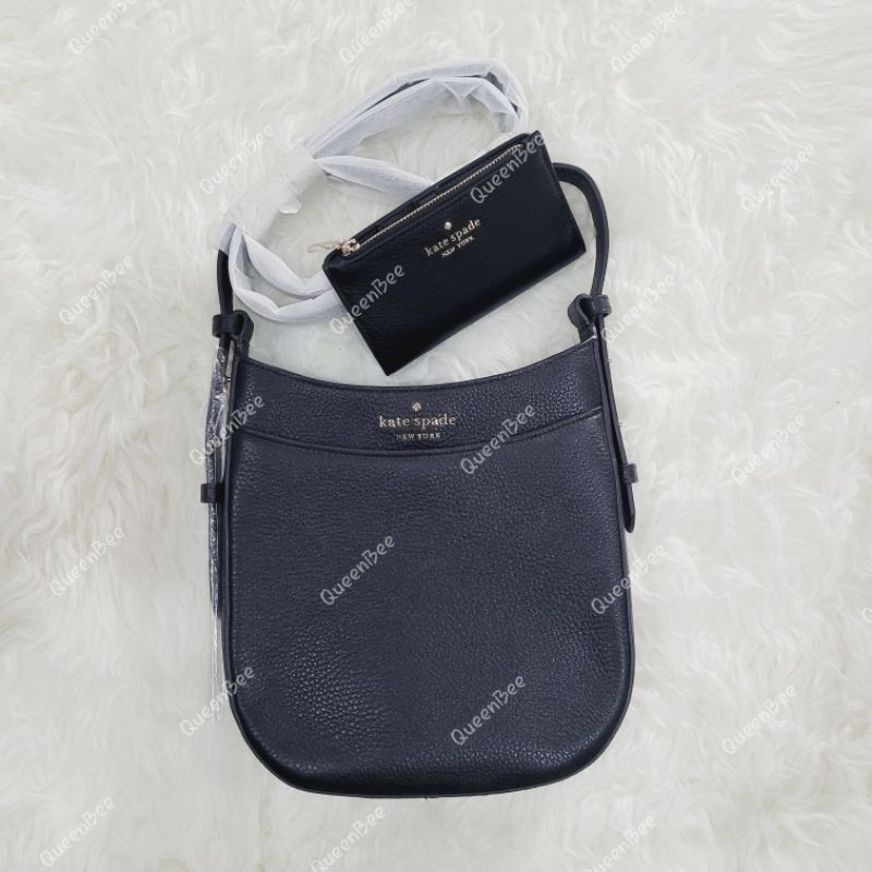 Kate Spade Crossbody Slim Bifold Wallet Pebbled Leather Leila