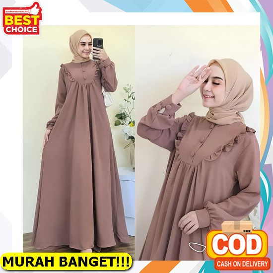 Import Sakura Dress Bahan Cerutybabydoll Aplikasi Renda Gamis Bunga Baju Kondangan Gaun Pesta Mewah 