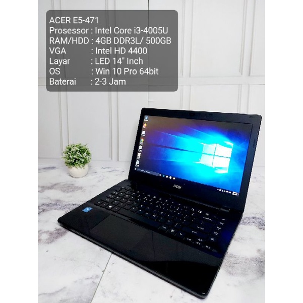 LAPTOP ACER CORE I3 RAM 4GB SECOND GARANSI