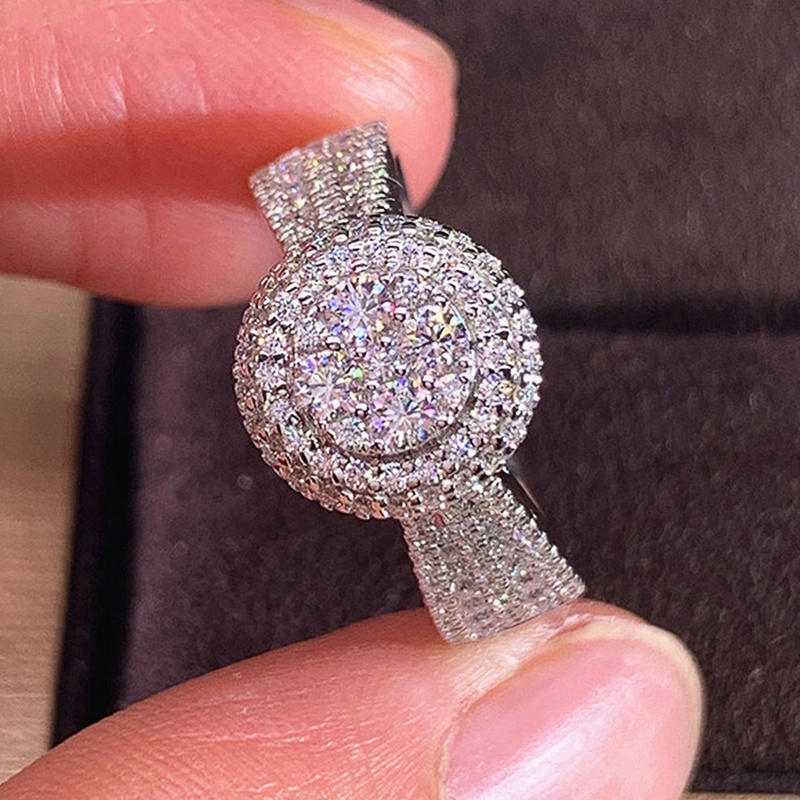 Trendy Cincin Wanita Mewah Kristal Cubic Zirconia Pesta Pernikahan Fashion Jari Aksesoris Hadiah Ulang Tahun Wanita Perhiasan