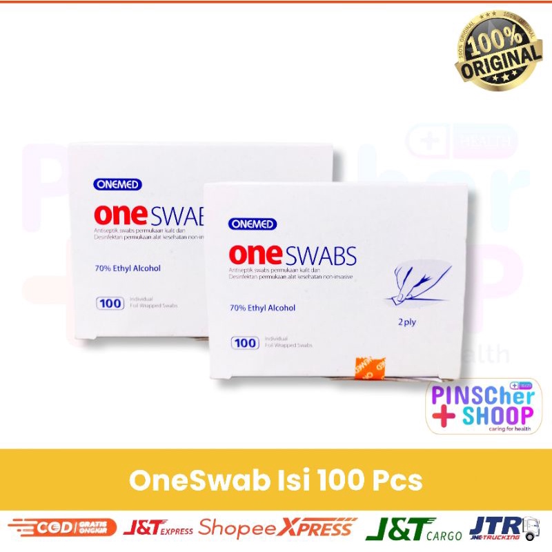 Alkohol Swab OneSwab Isi 100 Antiseptik Kasa Alcohol Pre Pads Onemed