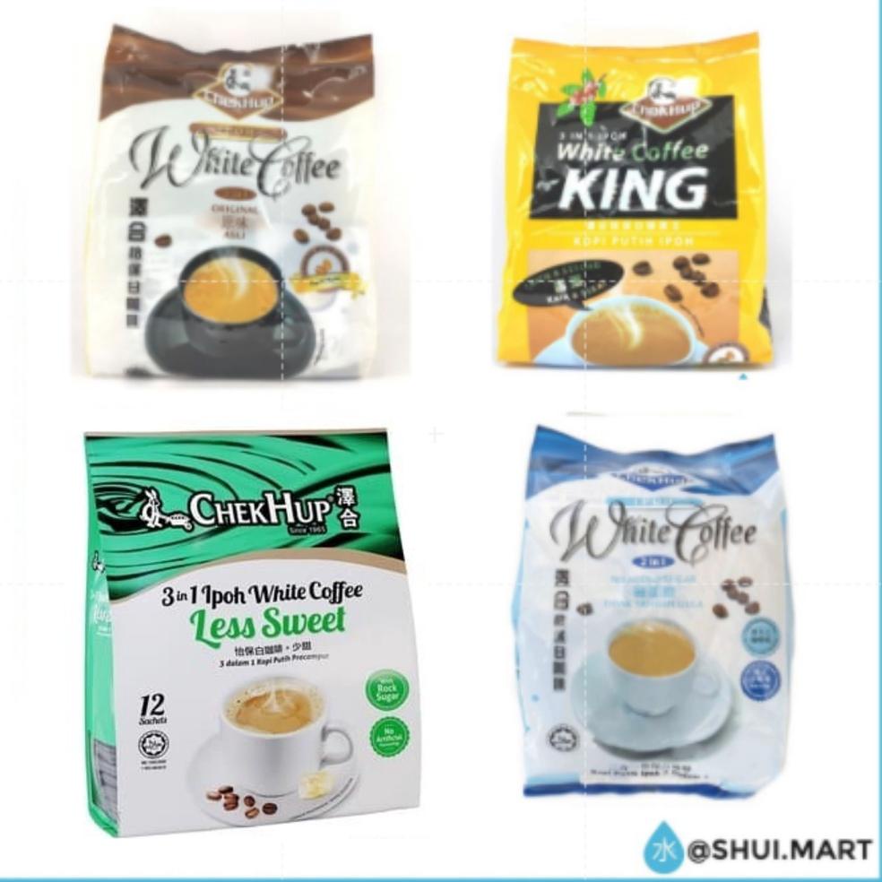 

Terlaku.! CHEKHUP / CHEK HUP IPOH WHITE COFFEE INSTANT 2IN1 2 IN 1 NO SUGAR / 3IN1 3 IN 1 / KING / LESS SWEET 99