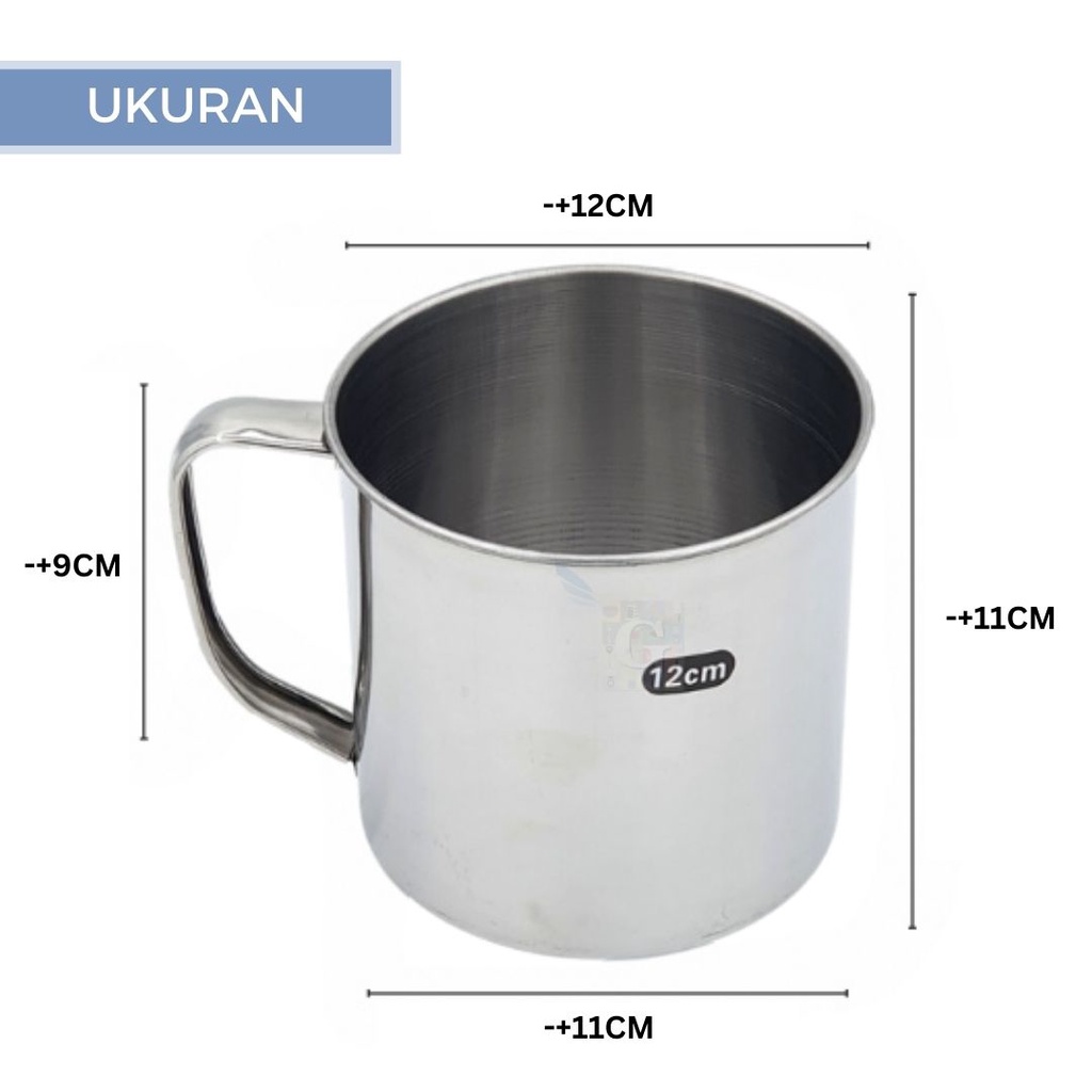 Cangkir Stainless Steel / Mug Stainless Steem PREMIUM 12cm High Quality