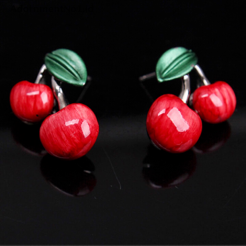 [AdornmentNo1] 1set Kalung Cherry Merah Set Chocker Kalung Anting Weeding Pesta Decor [ID]