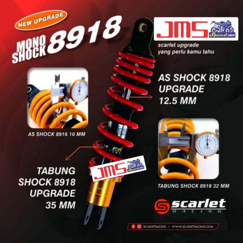 shock shockbreaker scarlet 8918 matic ukuran 310/330mm mio mioj miom3 soulgt125 xeon scoopy lexi vario125/150 beat fi beat street genio spacy fazzio