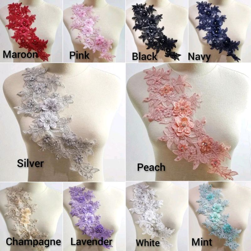 lace bordir import 3d crystal