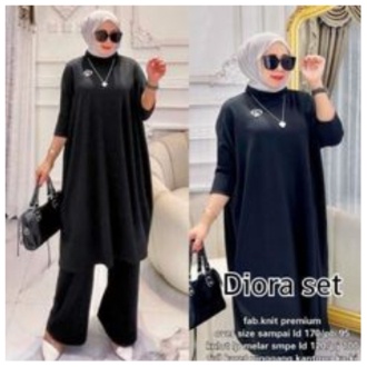 gita setelan wanita jumbo kekinian one set celana terbaru stelan muslimah