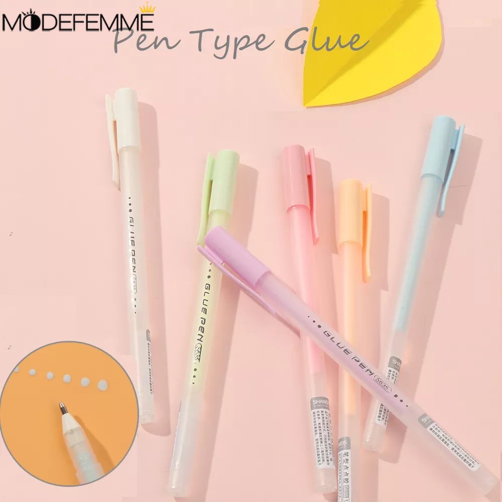 Candy Color Solid Glue Stick Manual DIY Stiker Tempel Perekat Lem Kreatif Siswa Alat Tulis Portable Dispensing Pen Dot Type Adhesive 20detik Cepat Kering Glue Pen