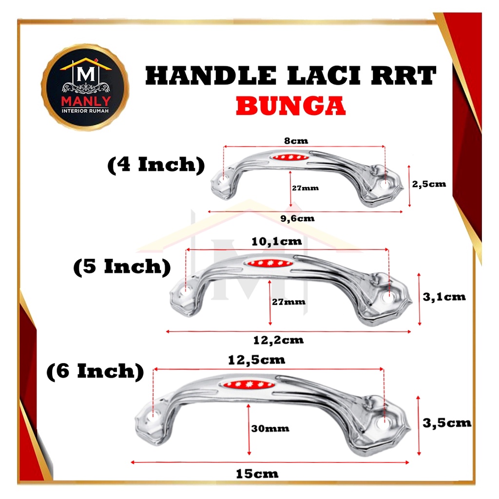 TARIKAN LACI Plat HANDLE Gagang Laci Pintu Lemari Silver Stainless RRT Polos dan Bunga