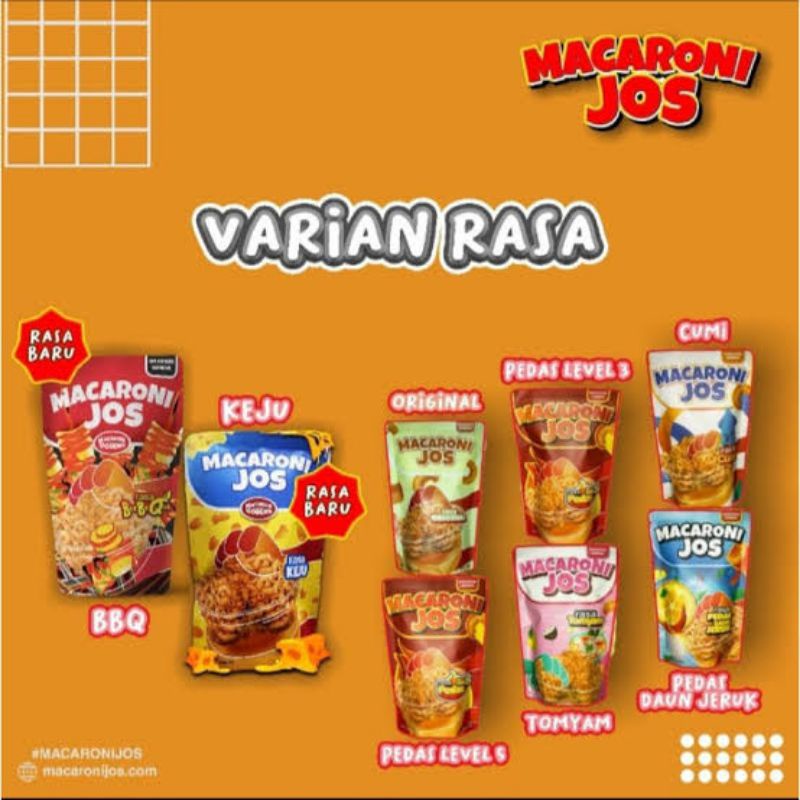 

Macaroni & mie lidi joss all rasa dan varian