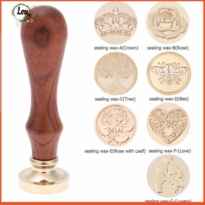 

Stmp Kepala Wax Sealer Feather Wooden Stamp/ Stempel Segel Tembaga Planner