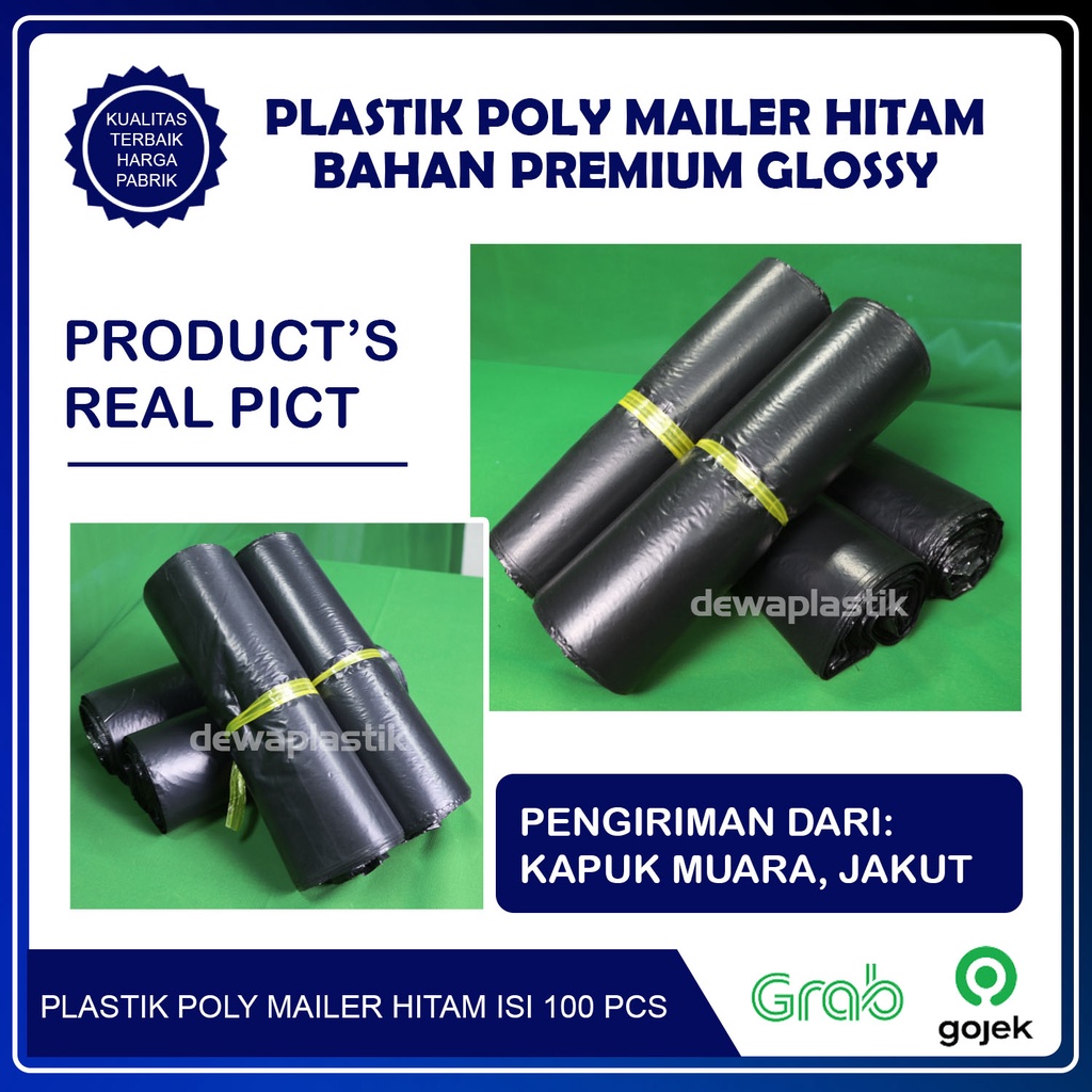 Plastik Packaging Poly Mailer Hitam Glossy 30x50 cm Isi 100pcs Amplop Kemasan Polymailer LDPE 40-45 Micron 30 x 50 cm Plastik Packing Isi 100 Pcs Kantong Plastik Olshop 45 Micron 30 x 50cm