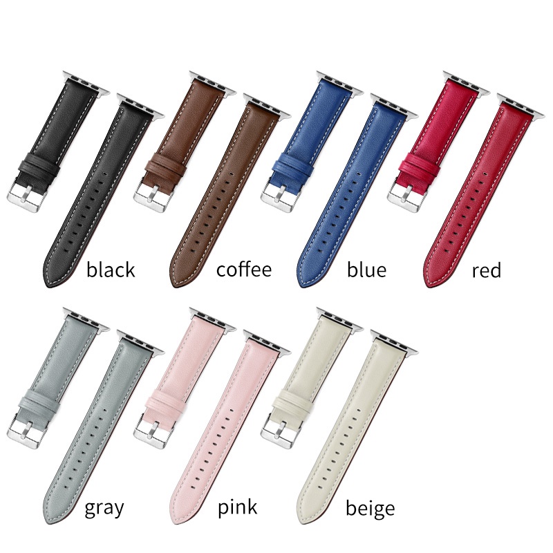 Slim Leather Watch Strap Compatible With iWatch Ultra 8 SE 7 for iWatch Series 49mm 41mm 45mm