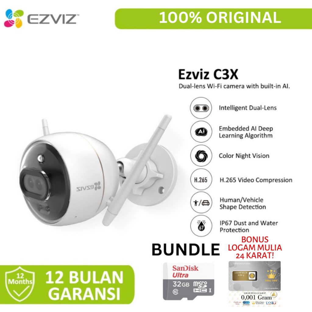 CAMERA IP EZVIZ C3X DUAL-LENS 1080P AI-Powered Dark-Fighter Outdoor