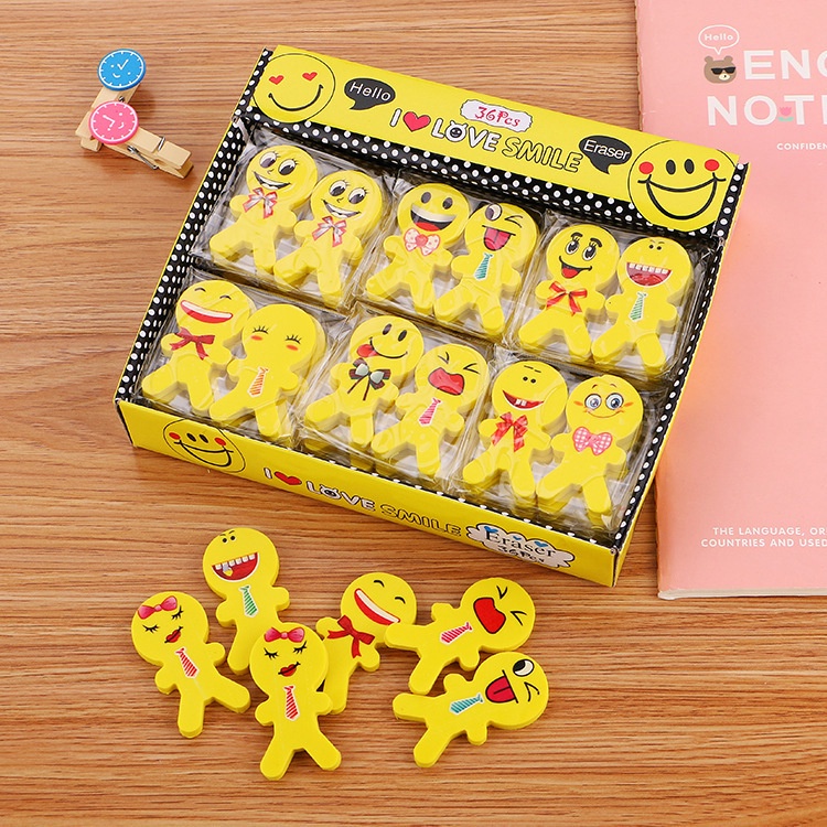 ⭐️𝐈𝐇𝐒 𝟖𝟏𝟓 𝐋𝐚𝐦𝐩𝐮𝐧𝐠⭐️Penghapus Pensil Karakter I Love Smile Set 2pcs