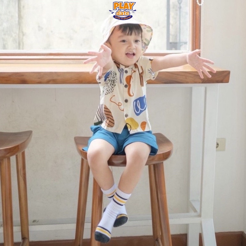 Playdate Kaos Kaki Oldschool Anak Bayi Laki Laki Perempuan 1 - 5 Tahun Baby Shocks