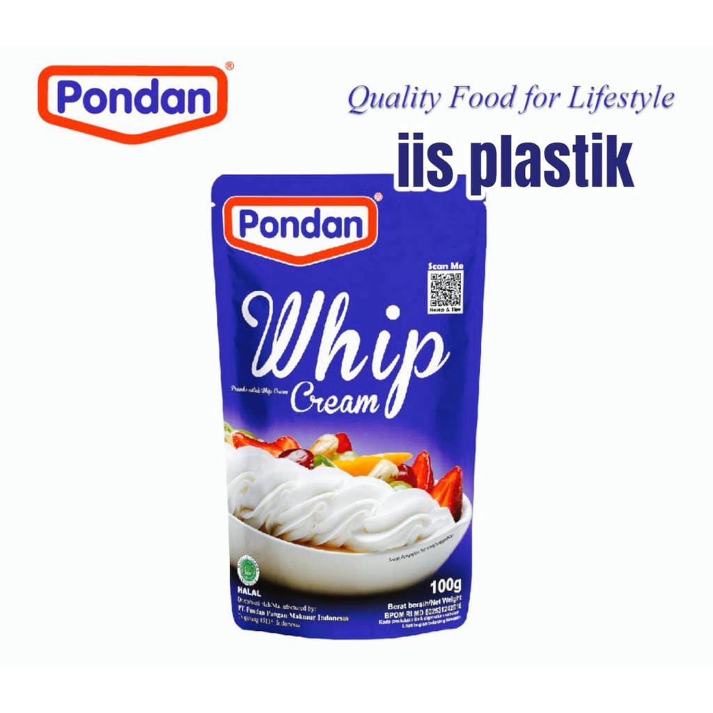 

Pondan whip cream pouch 100 gram / Bubuk instan krim kue whipping 100 gram