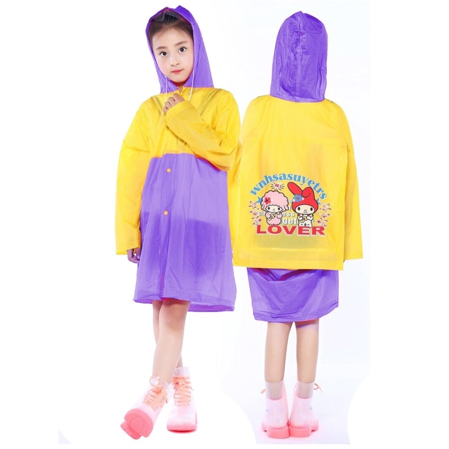 Kids Raincoat 4-13Thn Jas Hujan Anak Ponco Karakter Mantel Poncho 0767