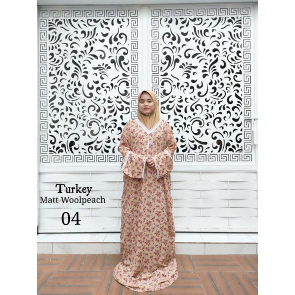 Mukena Traveling Abaya Sholat Turkey bahan Wolfis Mukena Abaya Turkey 354 Motif Matt wolpis