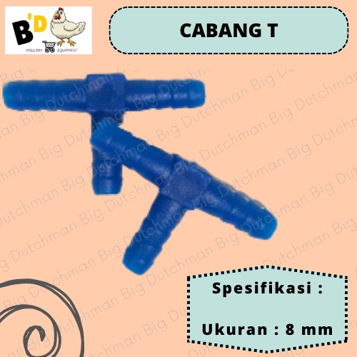 Cabang T / T Cabang Selang Sparepart Tempat Minum Ayam Otomatis Tee