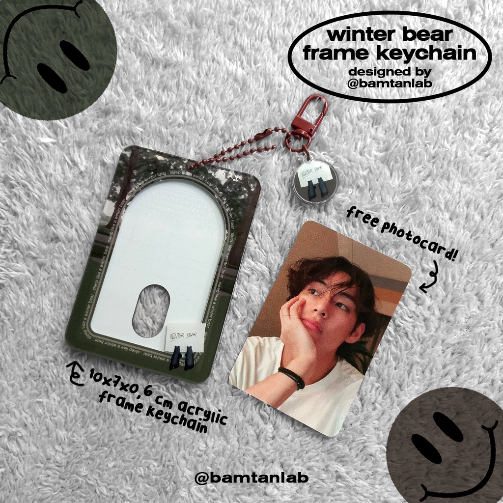 [PRE-ORDER] 'WINTER BEAR' FRAME KEYCHAIN / PHOTOCARD POCA HOLDER AKRILIK V TAEHYUNG BTS