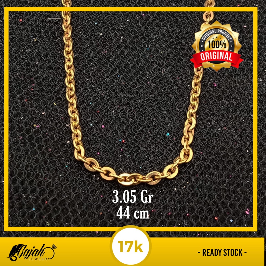 Kalung Anak Emas 17K Kadar 750 Hollow Fancy 5 Gr - 5KA*