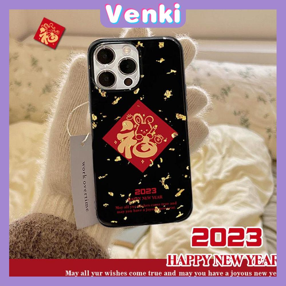 2023 Happy New Year Case For iPhone 14 Pro Max Soft TPU Candy Case Glossy Black Back Cover Camera Protection Shockproof For iPhone 13 12 11 Pro Max 7 8 Plus X XR