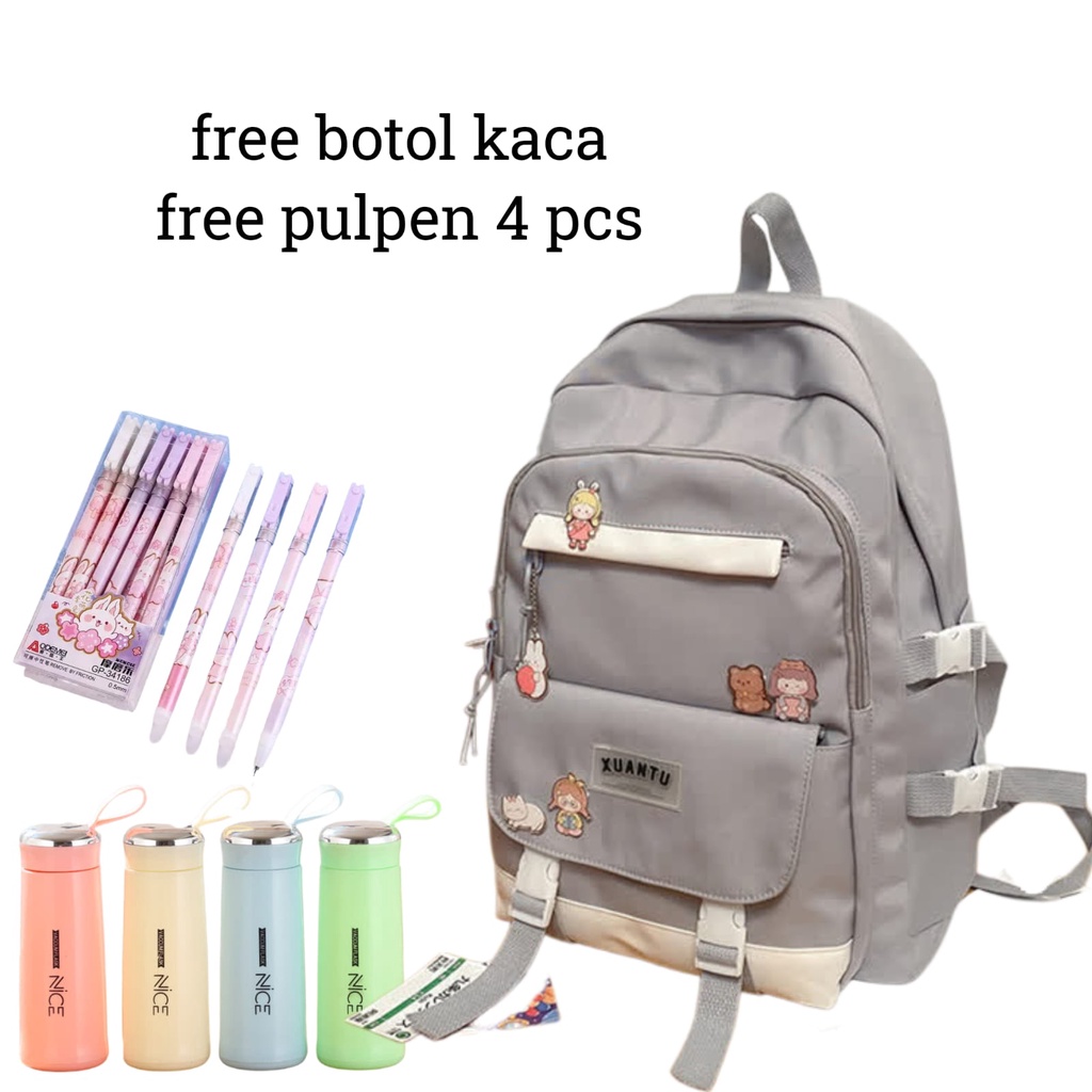 Tas Sekolah Anak Perempuan SD SMP SMA Ransel Kerja ORIGINAL Tas Sekolah Anak Laki-Laki Free BOTOL+PULPEN