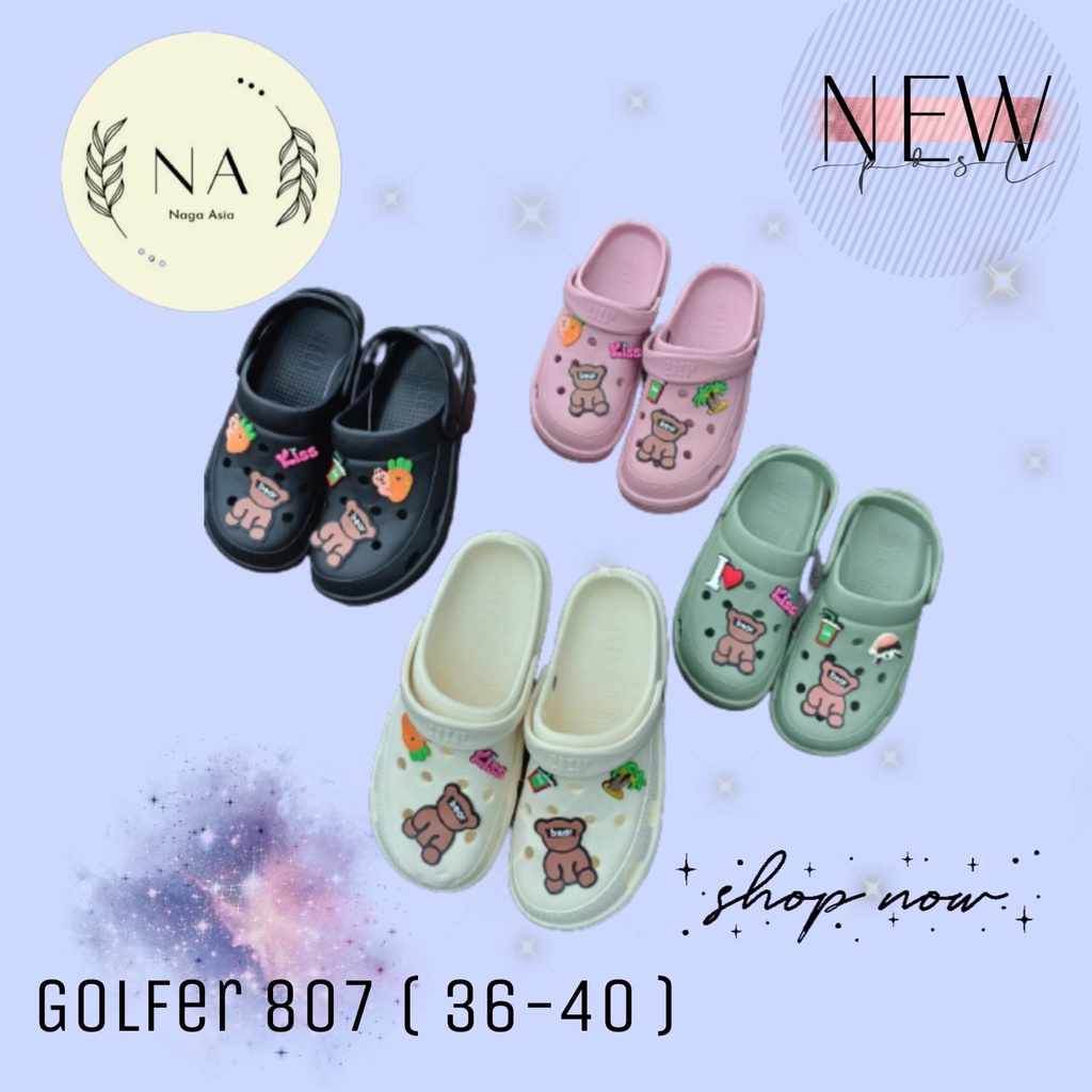 Sandal baim fuji wanita dewasa variasi jibbitz 805 (36-40) sandal wanita korean style murah/sandal baim dili golfer