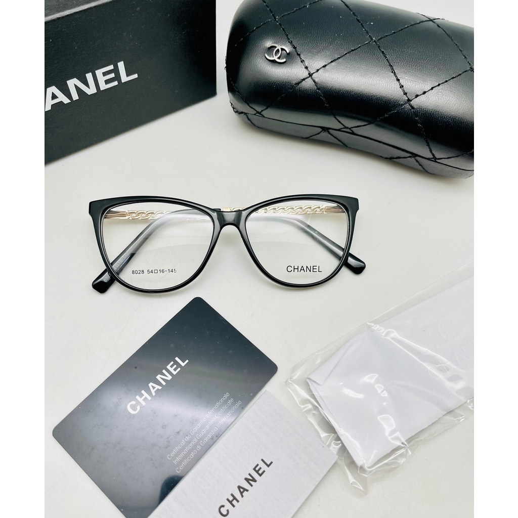 NEW FRAME KACAMATA WANITA CHANEL 8028 BLACK GLOSSY