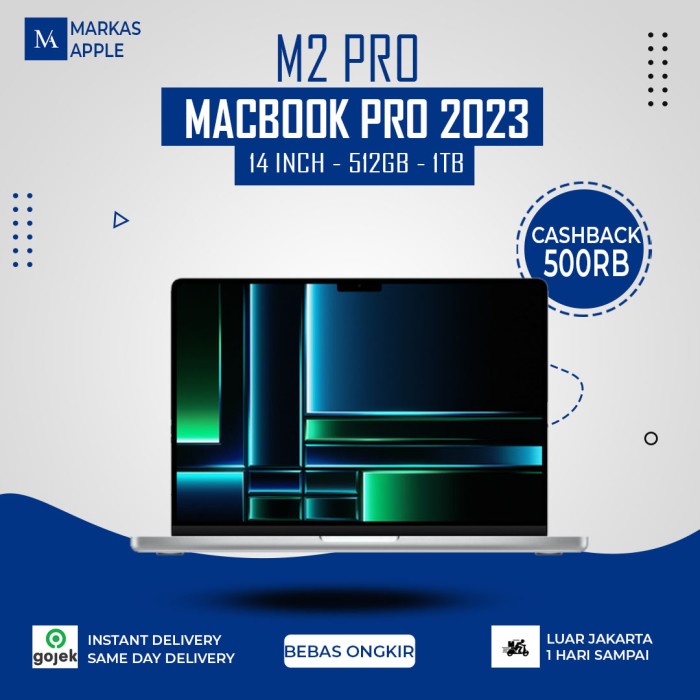Apple Macbook Pro 2023 M2 Pro 14 " RAM 16GB SSD 1TB 512GB Resmi IBOX