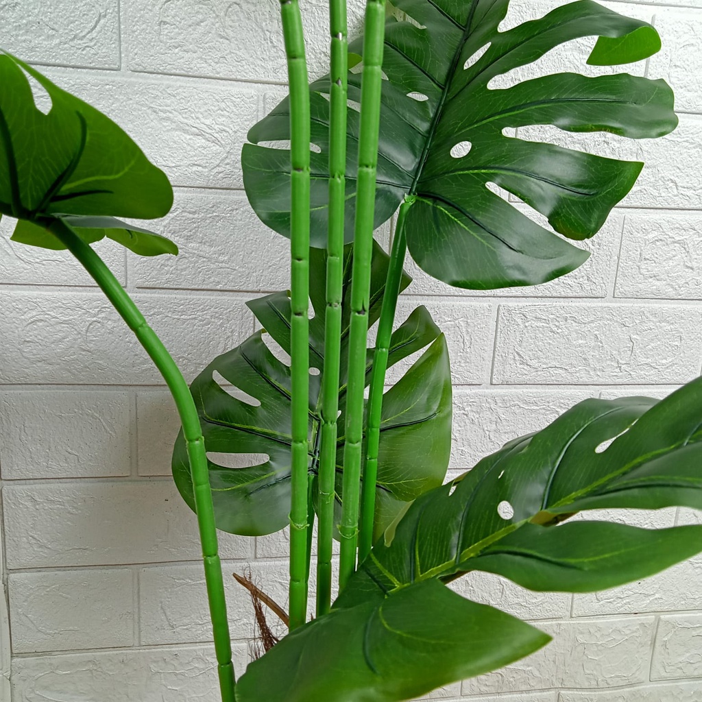 Pohon Plastik Monstera Leaf Plant Tanaman Hias Jumbo Besar Palsu Rumah Dekorasi Taman Azgalery PBP127
