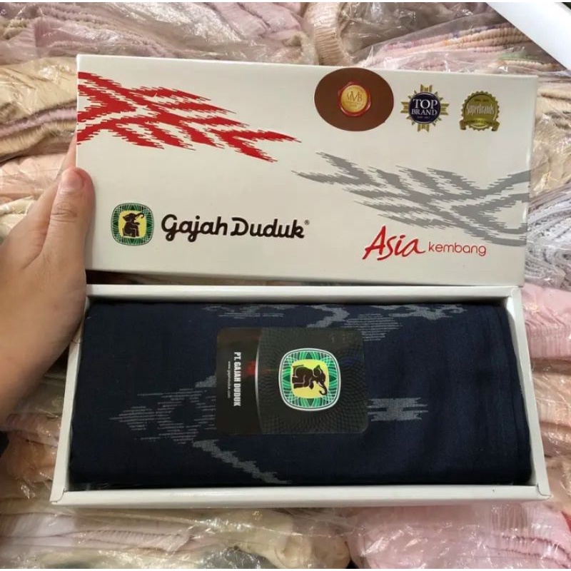 Kain Sarung Gajah Duduk Pria Katun Halus Asia Kembang Premium