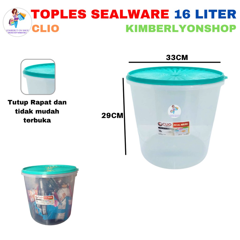 Toples Plastik Sealware Food container 16 Liter Clio