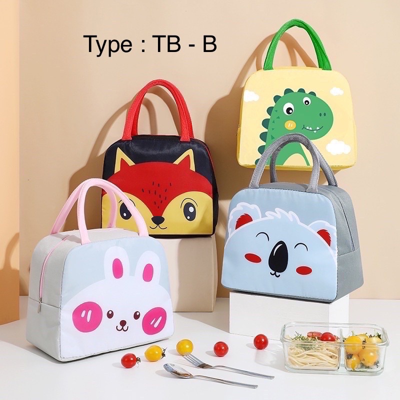 LUNCH BAG TAS BEKAL ALUMUNIUM tas Bento Cooler Bag Animal Karakter Kartun Tas Aluminium