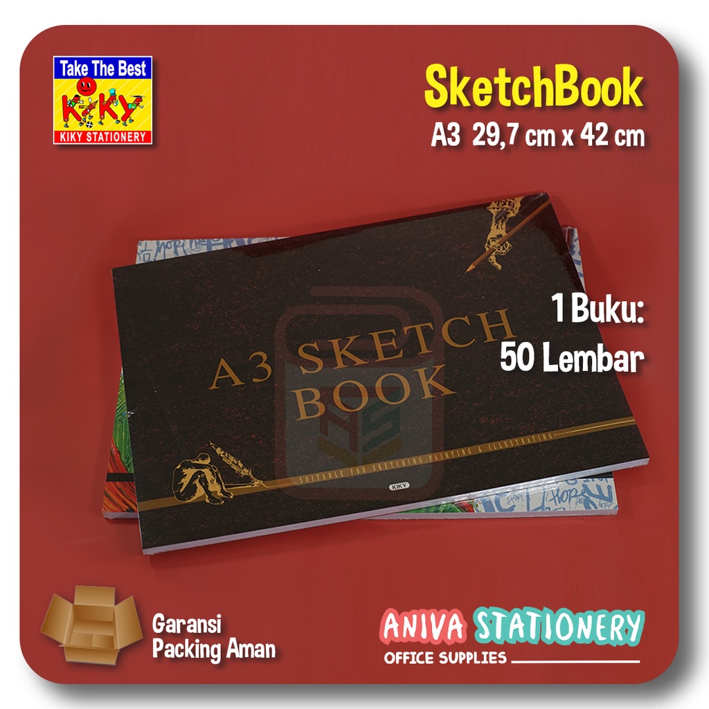 

KIKY SKETCH BOOK A3 BUKU GAMBAR SKETSA PAINTING LUKIS DRAWING MENGGAMBAR 50 LEMBAR