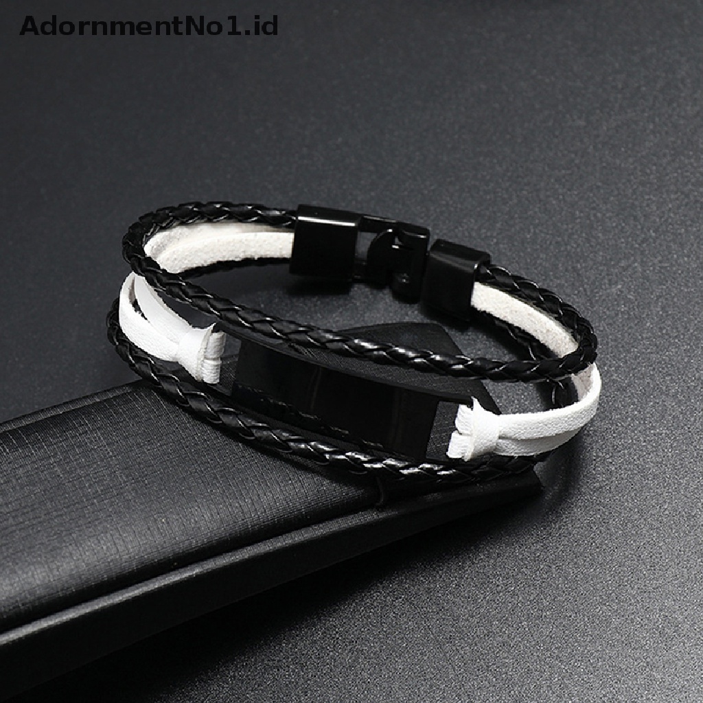 [AdornmentNo1] Gelang Kulit Asli Ladies and Men Buckle Bracelet Simple Multilayer Kepang [ID]