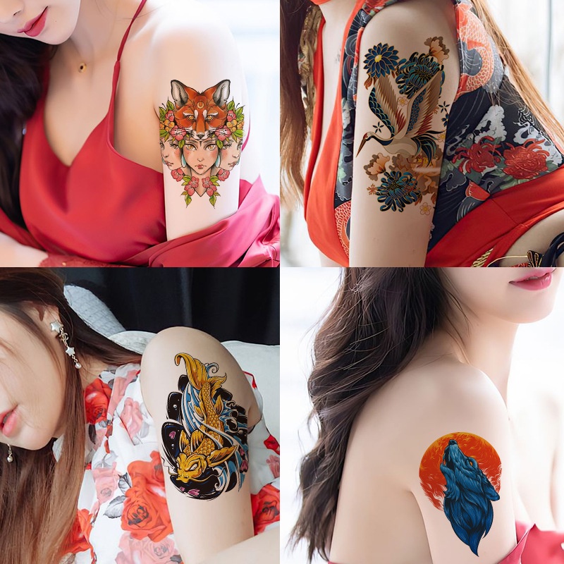 tato temporer setengah lengan tattoo temporary JM-H warna tatoo