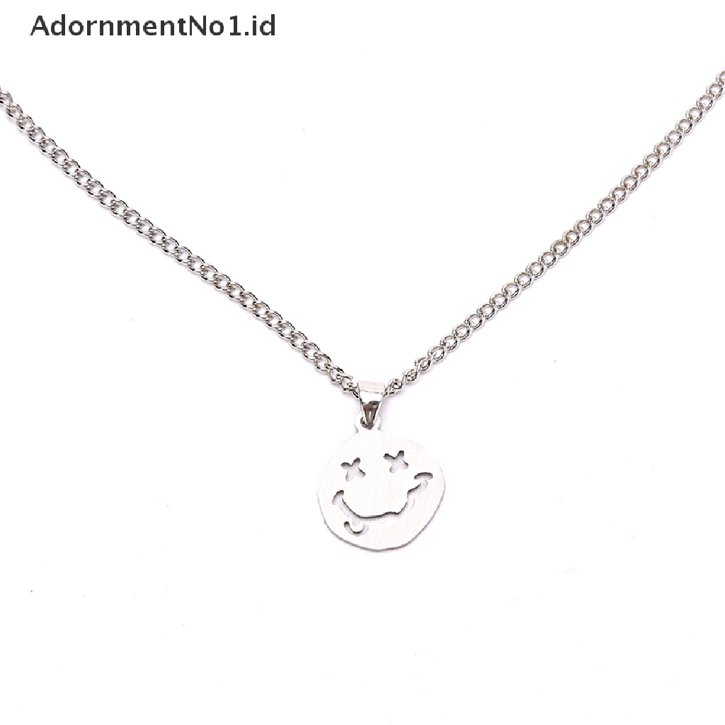 [AdornmentNo1] Kalung Gaya Punk Hip Hop Goth Rantai Baru A Smile Face Pendant Jewelry [ID]