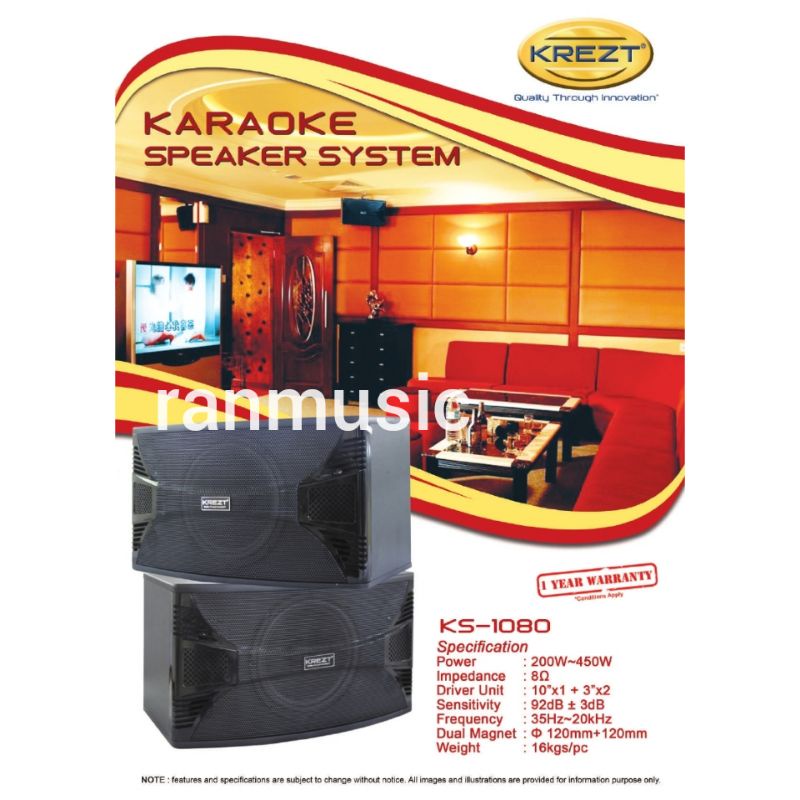SPEAKER PASIF KREZT KS1080 10 INCH