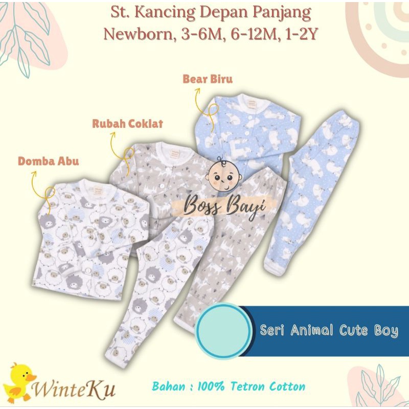 WINTEKU Setelan PANJANG Kancing Depan Bayi Anak Motif