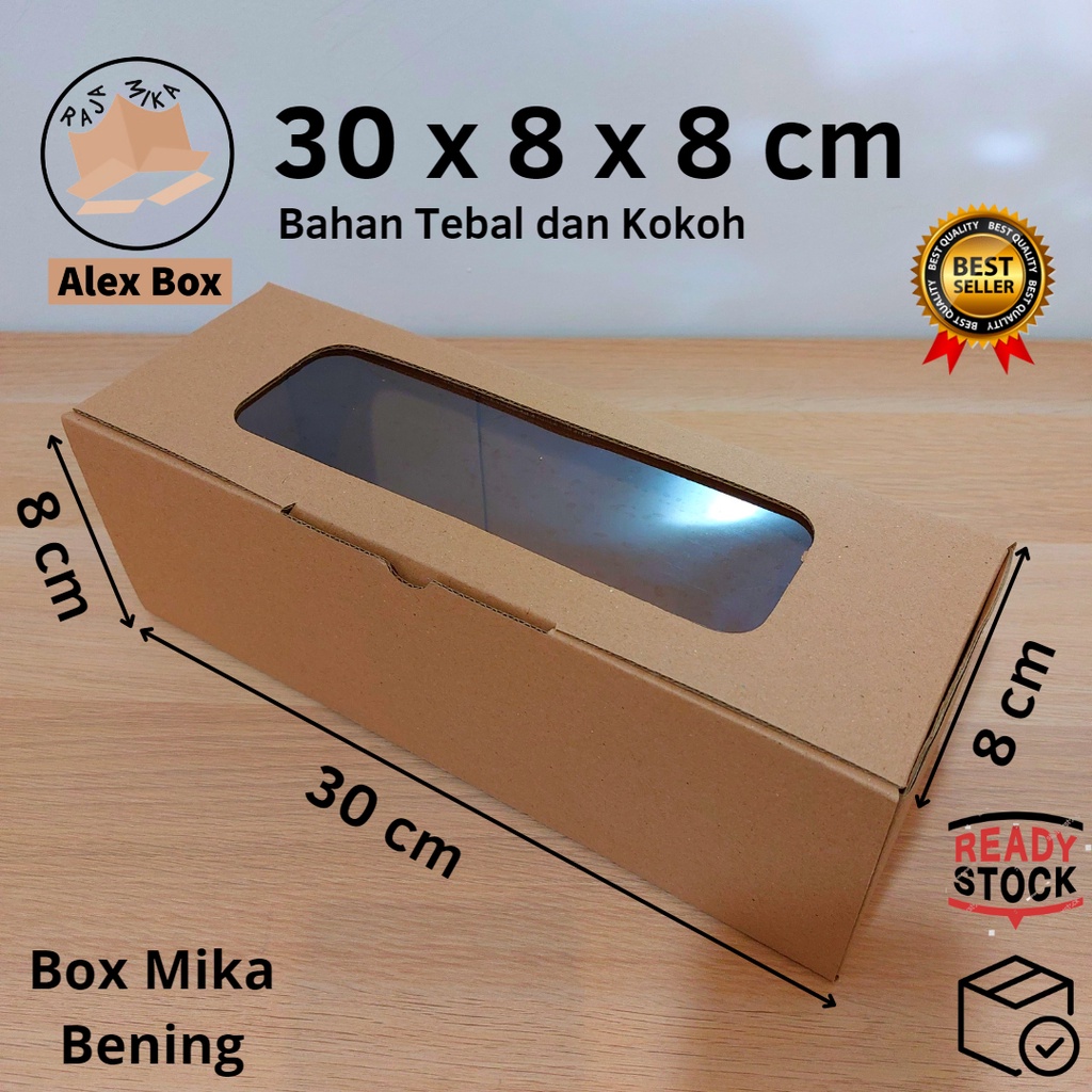 

Kardus Mika 30 x 8 x 8 cm... model diecut, untuk kue hampers dll