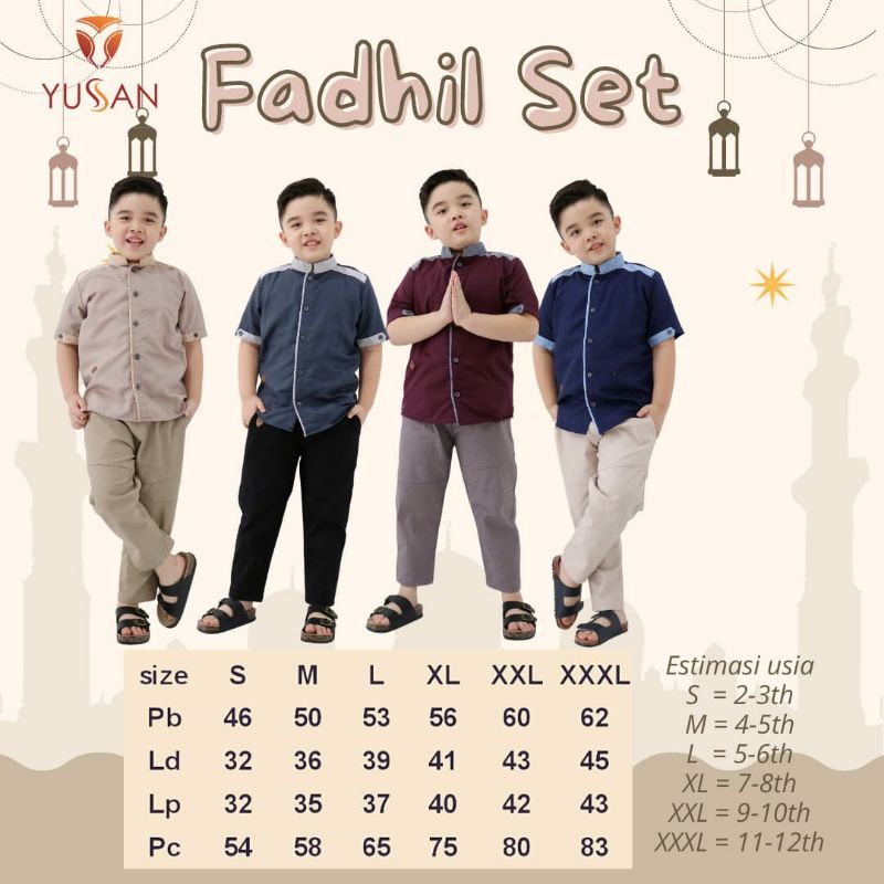 Setelan koko anak  fadhil set Baju koko anak laki laki Setelan kurta