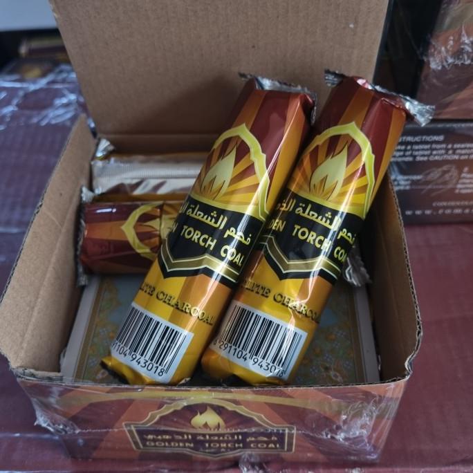 [1Box] Arang Magic Gold Golden Torch Coal Areng Magic Emas