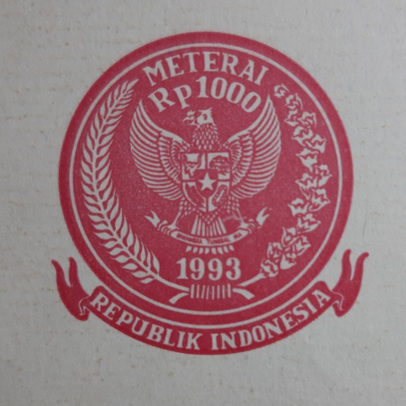 

Kertas Segel Asli Tahun 1993 Double